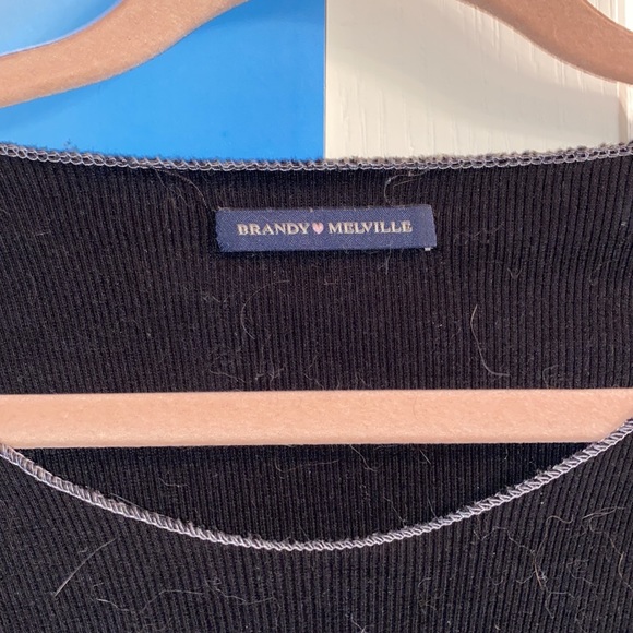 Brandy Melville black long sleeve crop top - Picture 2 of 3